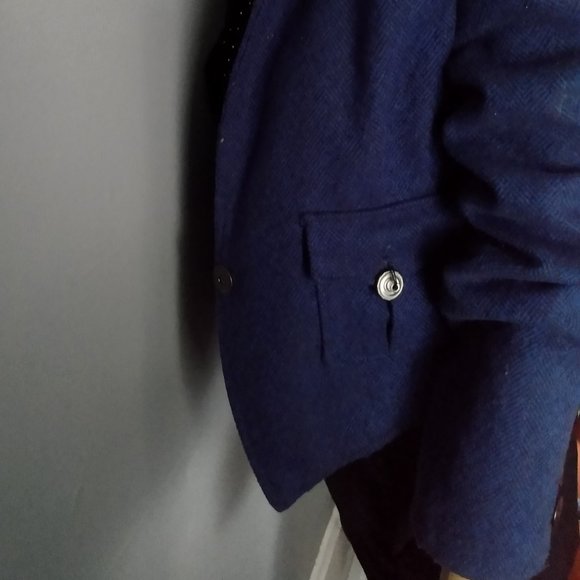 Dollhouse Outerwear Blazer Blue And Black Wool/Shell Blend W/Lining: Size Small - Picture 12 of 17